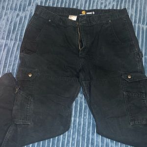 EUC M 38 x 32 Carhartt relaxed fit black pants 👖 hemmed to fit height if 5'6"